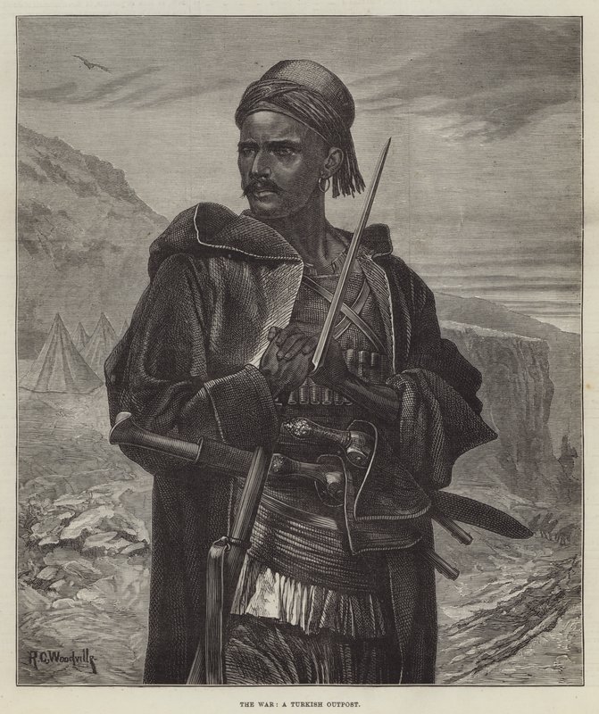 Der Krieg, ein türkischer Außenposten von Richard Caton Woodville junior