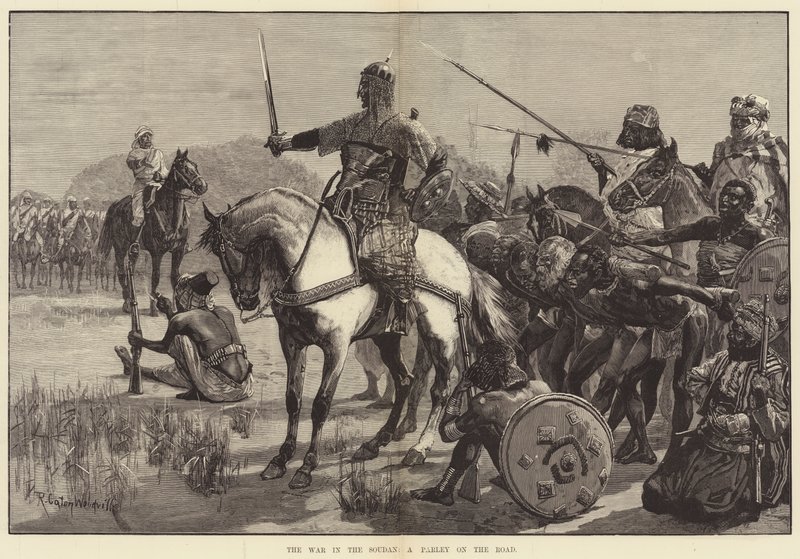 Der Krieg im Sudan, eine Unterredung auf der Straße von Richard Caton Woodville junior