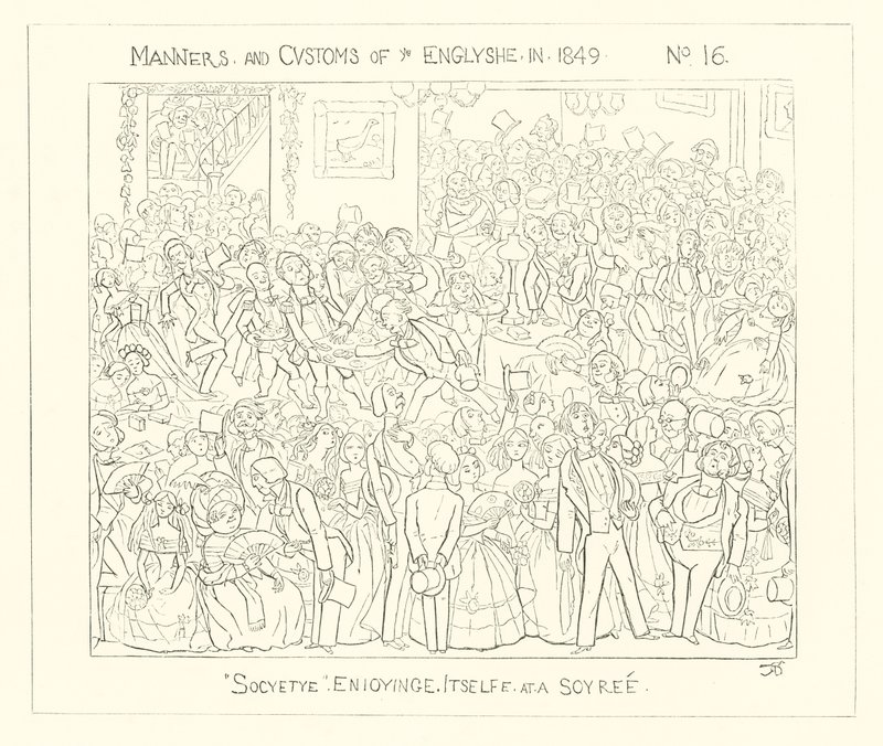 1849, Die Gesellschaft genießt sich bei einer Soiree von Richard Doyle