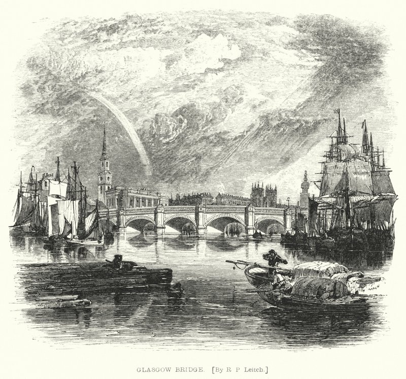 Glasgow Brücke (Stich) von Richard Principal (after) Leitch