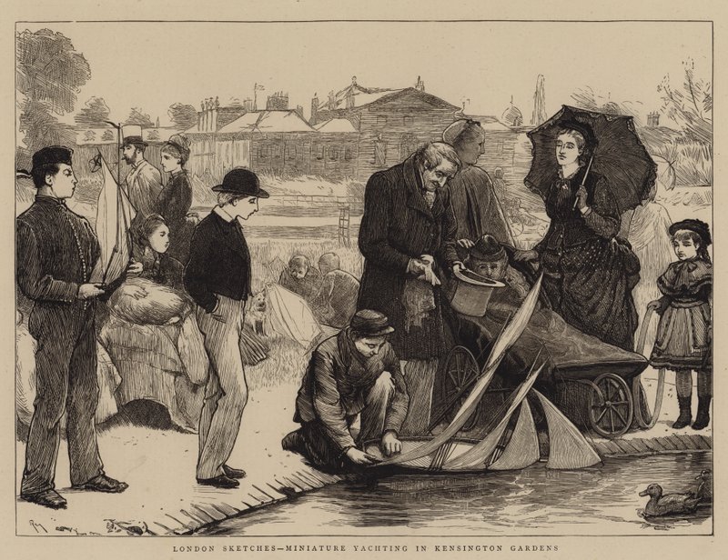 Londoner Skizzen, Miniatursegeln in den Kensington Gardens von Robert Walker Macbeth