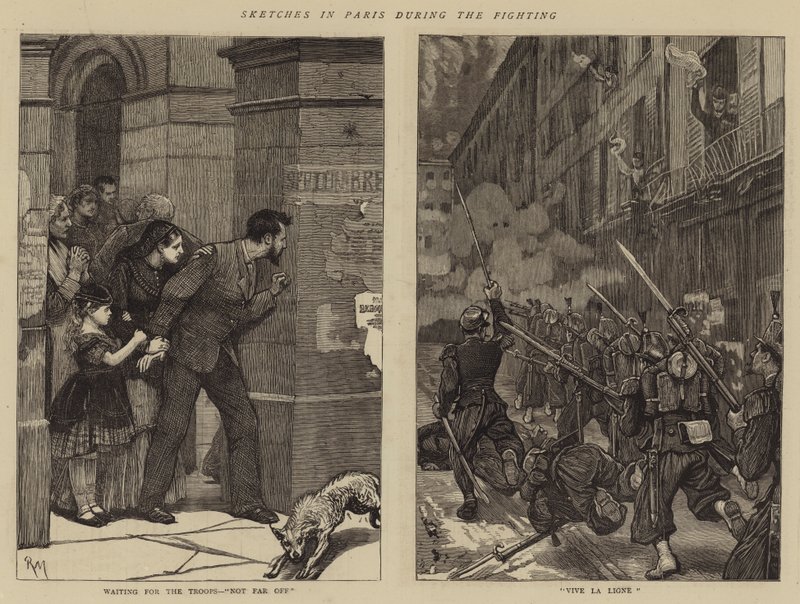 Skizzen in Paris während der Kämpfe von Robert Walker Macbeth