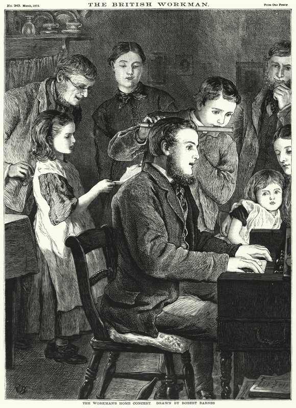 Das Heim des Arbeiters Konzert (Stich) von Robert Barnes
