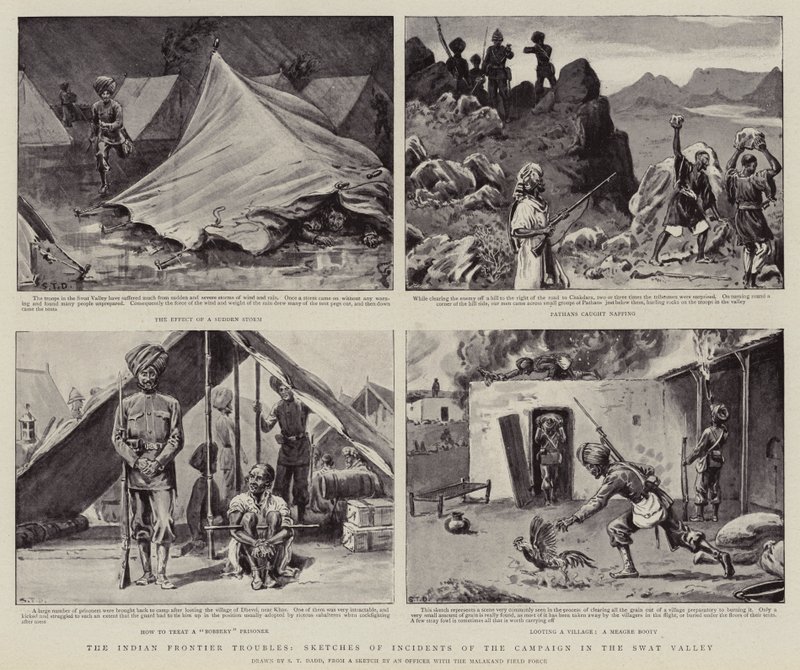 Die indischen Grenzprobleme, Skizzen von Vorfällen der Kampagne im Swat-Tal von S.T. Dadd
