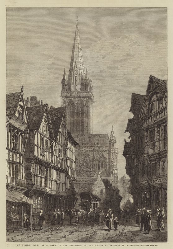 St Pierre, Caen, in der Ausstellung der Society of Painters in Water-Colours von Samuel Read