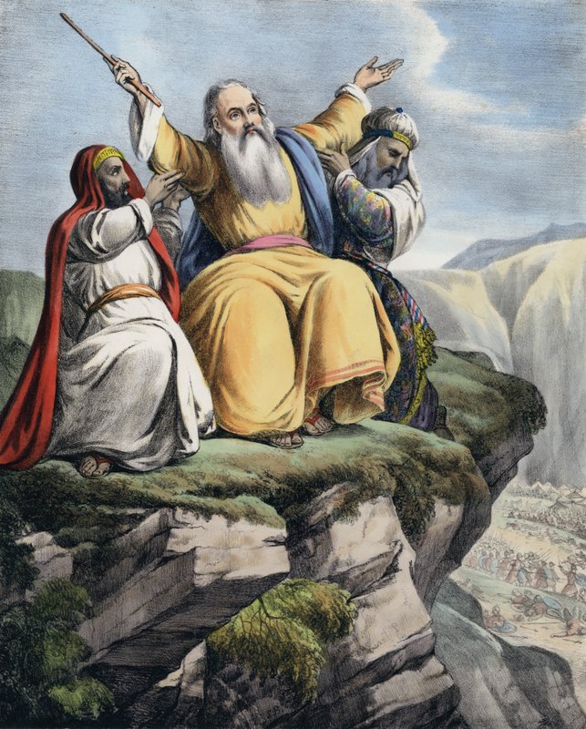 Moses betet für den Erfolg Israels gegen die Amalekiter von Siegfried Detler Bendixen