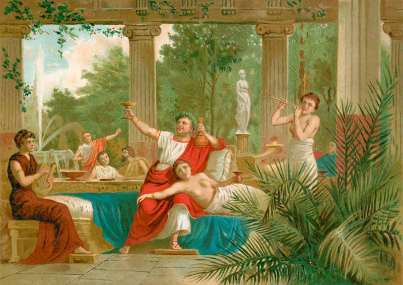Nero in einer bacchanalischen Szene von Spanish School