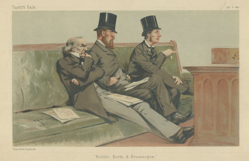 Die Schatzbank, Gladstone, Hartington und Chamberlain von Theobald Chartran