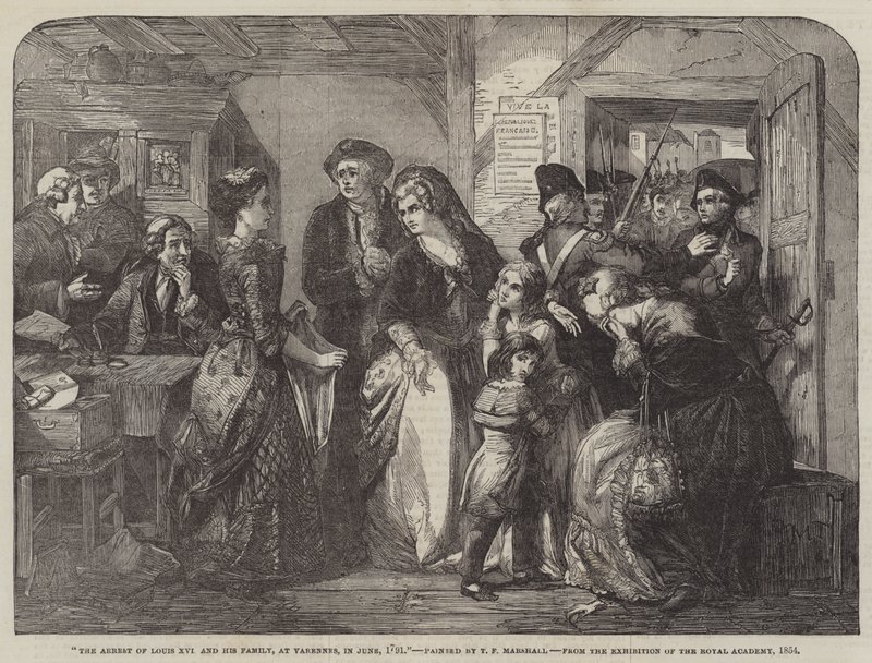 Die Verhaftung von Ludwig XVI. und seiner Familie in Varennes von Thomas Falcon Marshall