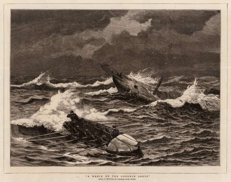 Ein Wrack auf den Goodwin Sands von Thomas Rose Miles