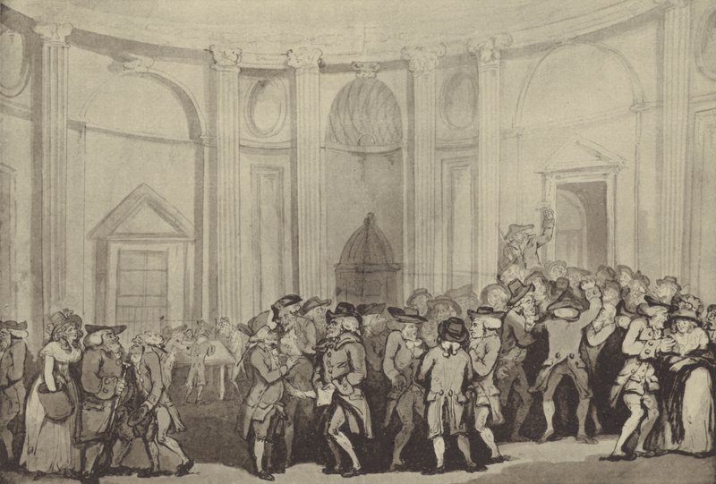 Sir Robert Taylors Rotunde, Bank of England, als Börse genutzt von Thomas Rowlandson