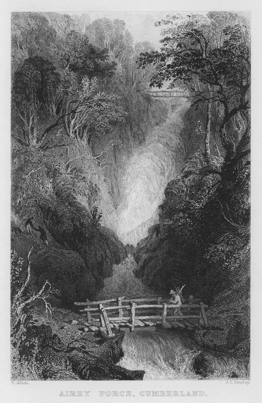 Airey Force, Cumberland (Stich) von Thomas (after) Allom