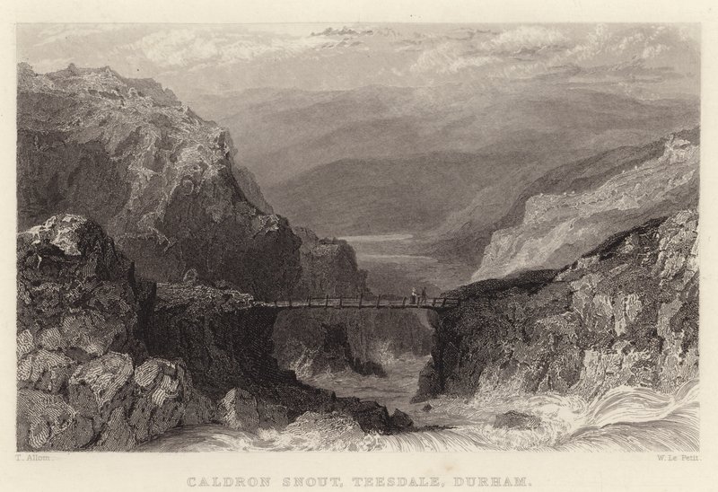 Caldron Snout, Teesdale, Durham (Gravur) von Thomas (after) Allom
