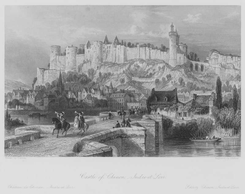 Burg Chinon, Indre-et-Loir von Thomas (after) Allom