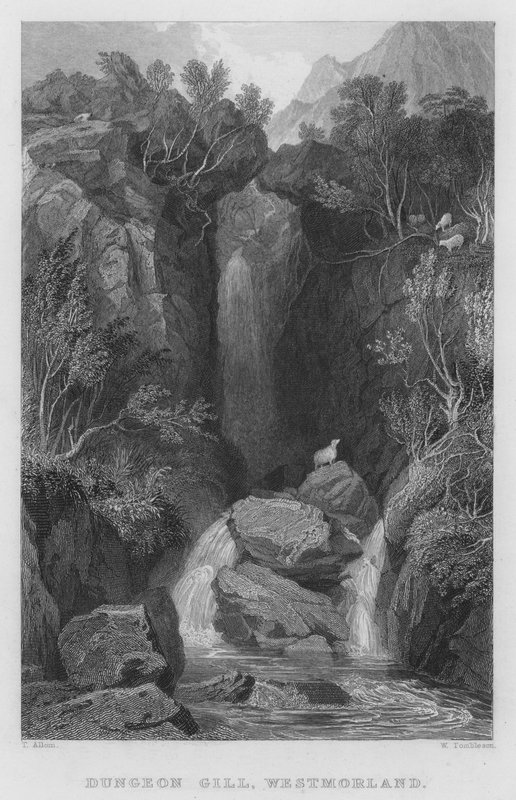 Dungeon Gill, Westmorland (Stich) von Thomas (after) Allom