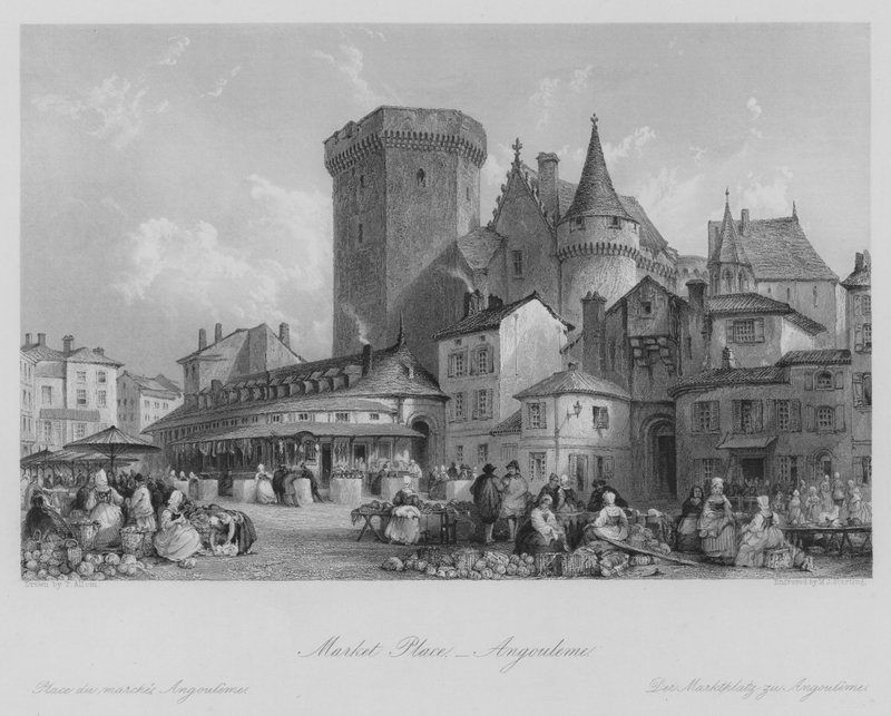 Marktplatz, Angouleme von Thomas (after) Allom