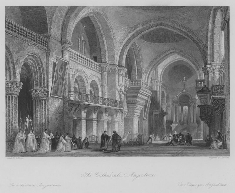 Die Kathedrale, Angouleme (Stich) von Thomas (after) Allom