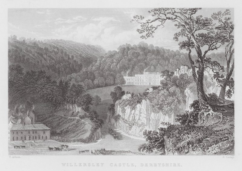 Willersley Castle, Derbyshire (Stich) von Thomas (after) Allom