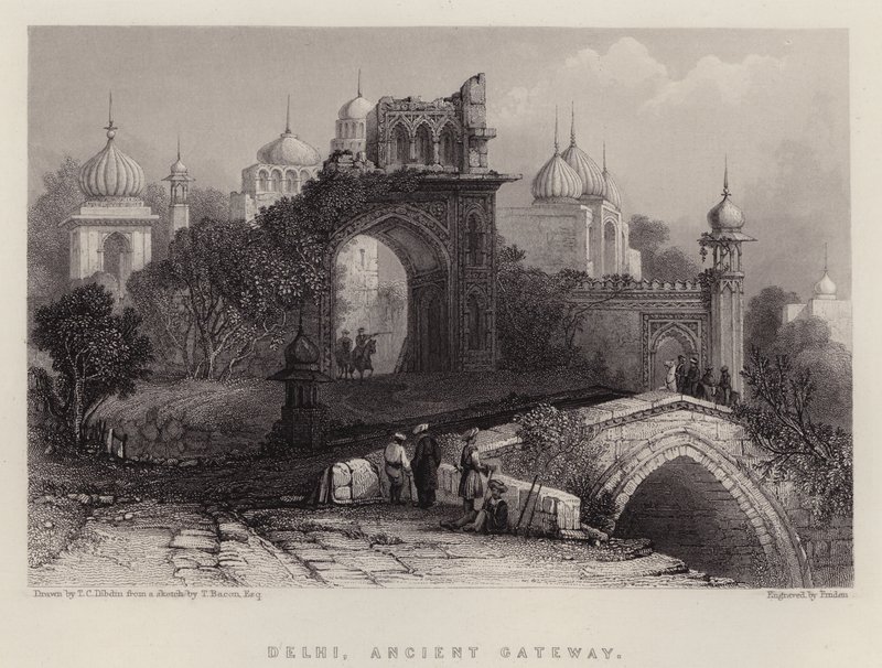 Delhi, Antikes Tor von Thomas Colman (after) Dibdin