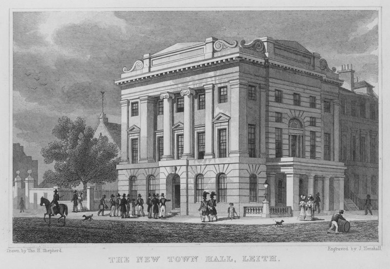 Das neue Rathaus, Leith (Gravur) von Thomas Hosmer Shepherd