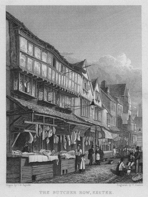 Die Metzgerreihe, Exeter (Stich) von Thomas Mann (after) Baynes