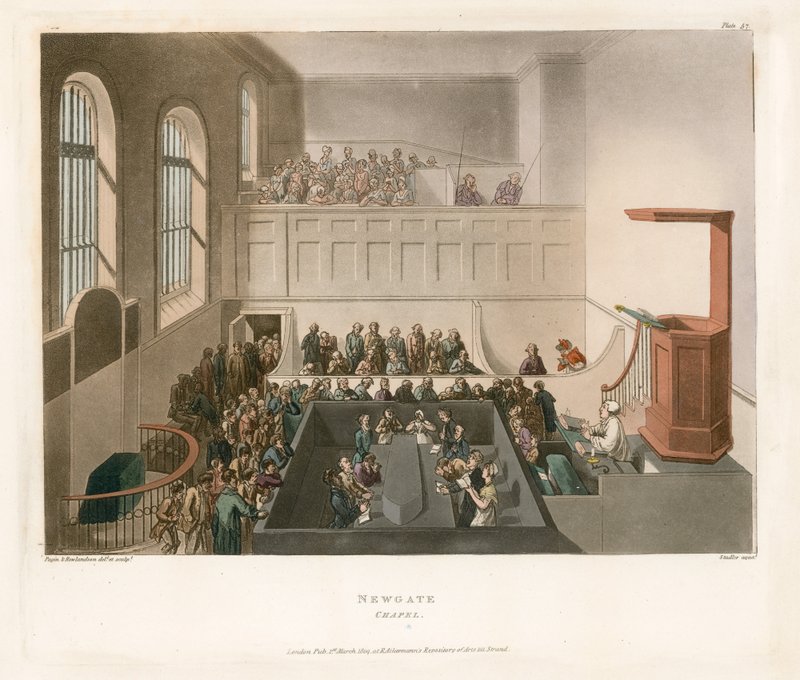 Newgate-Kapelle von Thomas Rowlandson