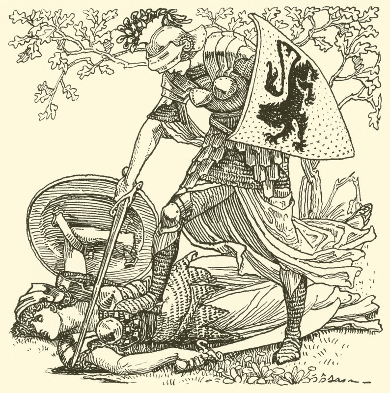 Aus Spensers Faerie Queene (Stich) von Walter (after) Crane
