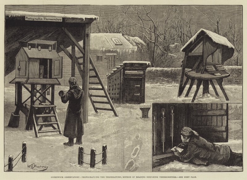 Greenwich-Observatorium, Temperaturfotografie; Methode zum Ablesen von tief versenkten Thermometern von William Bazett Murray