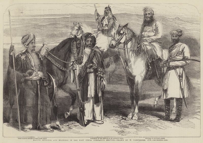 Einheimische Offiziere und Soldaten im Dienst der Ostindien-Kompanie von William Carpenter