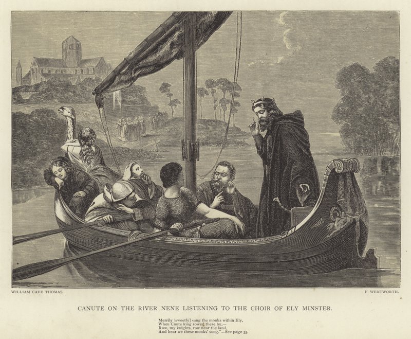 Knut auf dem Fluss Nene, dem Chor der Ely Minster lauschend von William Cave Thomas