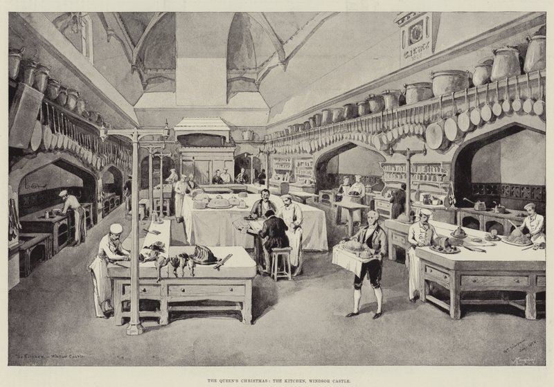 Weihnachten der Königin, die Küche, Windsor Castle von William Crimea Simpson