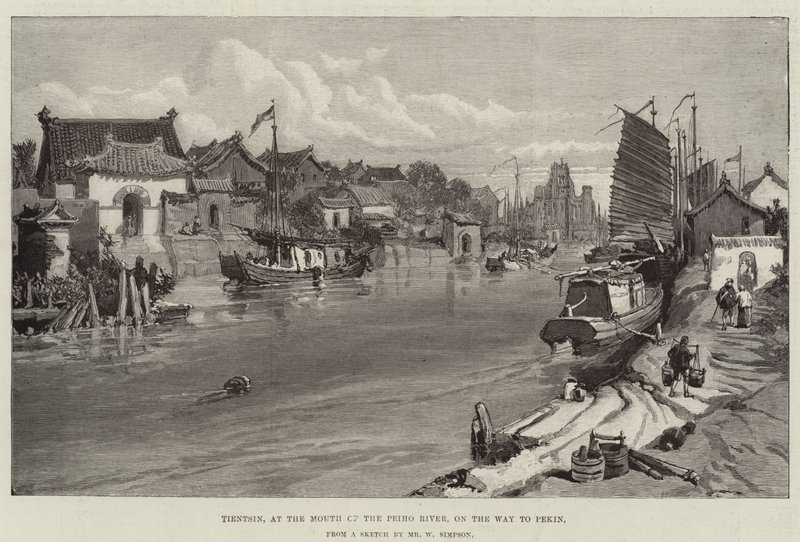 Tientsin, an der Mündung des Peiho-Flusses, auf dem Weg nach Peking von William Crimea Simpson