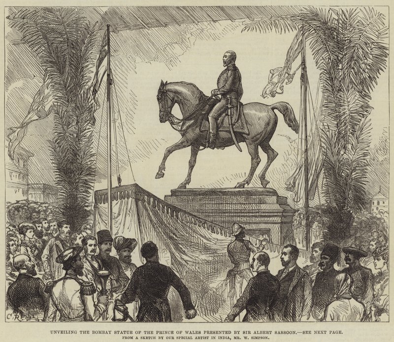 Enthüllung der Bombay-Statue des Prinzen von Wales, geschenkt von Sir Albert Sassoon von William Crimea Simpson