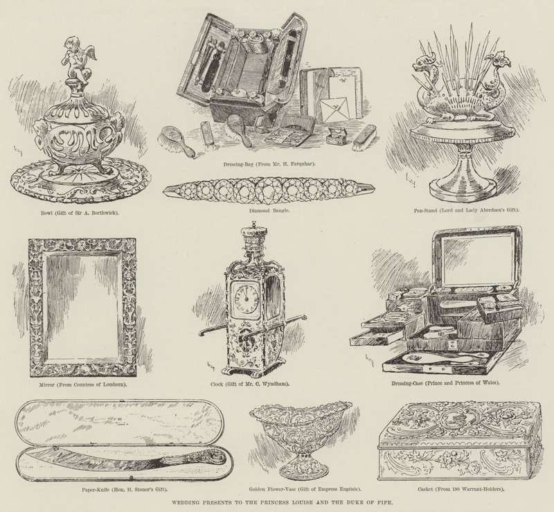 Hochzeitsgeschenke an Prinzessin Louise und den Herzog von Fife von William Douglas Almond
