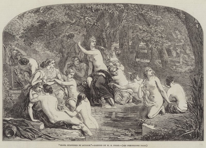 Diana überrascht von Actaeon von William Edward Frost
