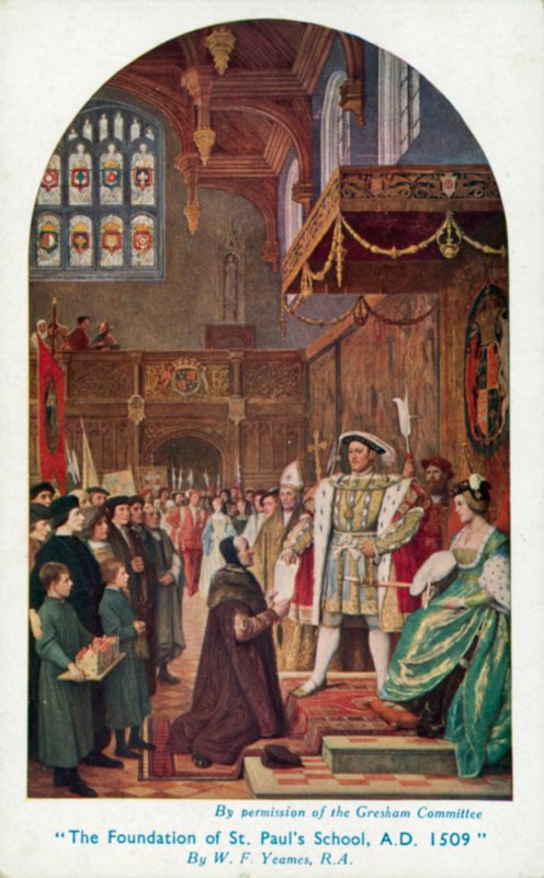 Die Gründung der St. Pauls Schule, 1509 von William Frederick Yeames