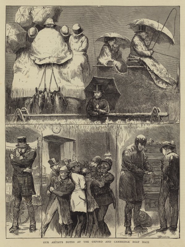 Notizen unseres Künstlers beim Oxford- und Cambridge-Bootsrennen von William III Bromley