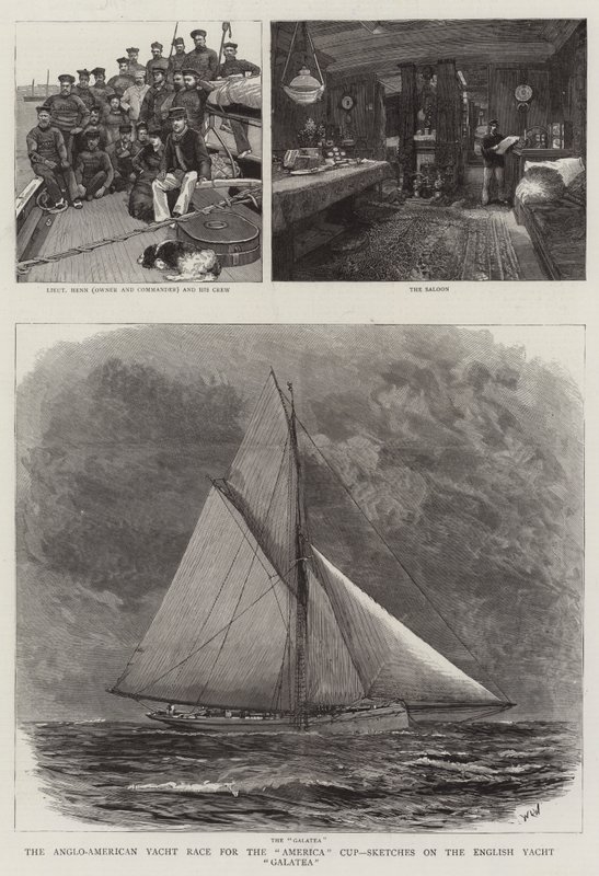 Das anglo-amerikanische Yacht-Rennen um den America Cup, Skizzen auf der englischen Yacht Galatea von William Lionel Wyllie