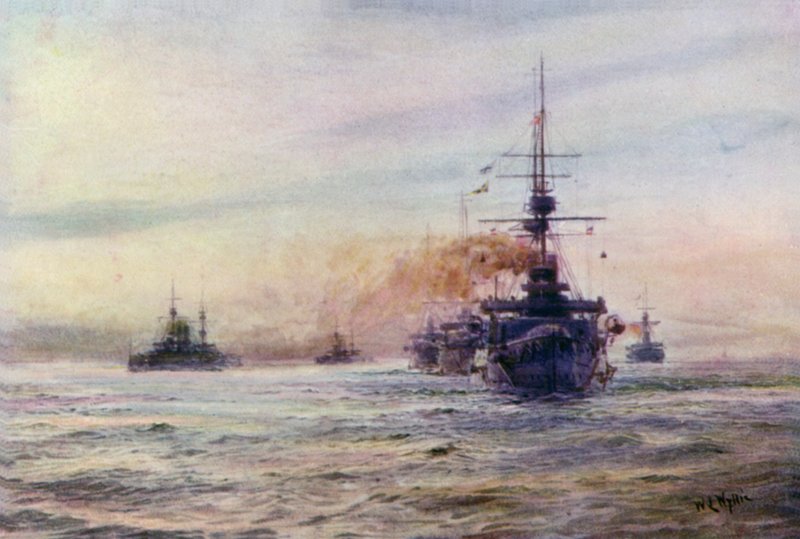 Schlachtschiffe der Weißen Ära der Majestic-Klasse von William Lionel Wyllie