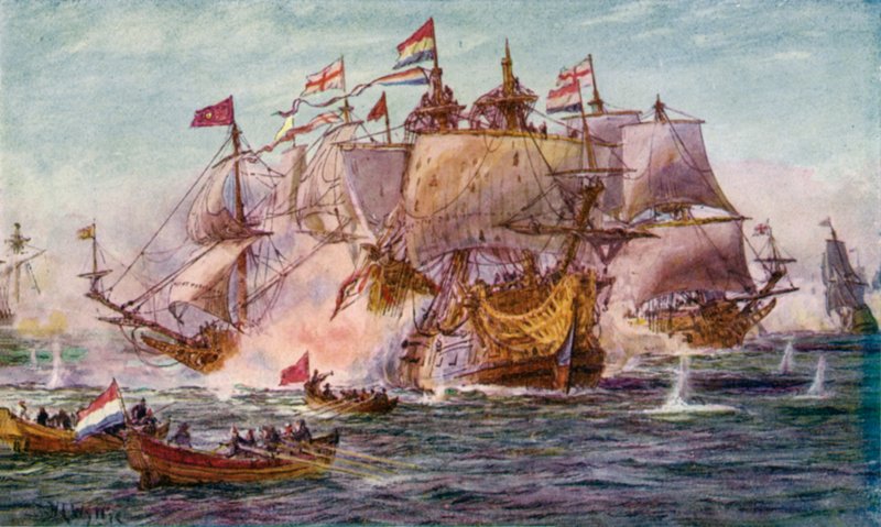 Blake und Tromp, Zeit der Niederländischen Kriege von William Lionel Wyllie