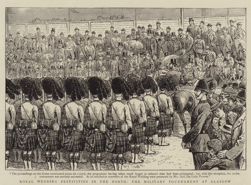 Königliche Hochzeitsfeierlichkeiten im Norden, das Militärturnier in Glasgow von William Ralston