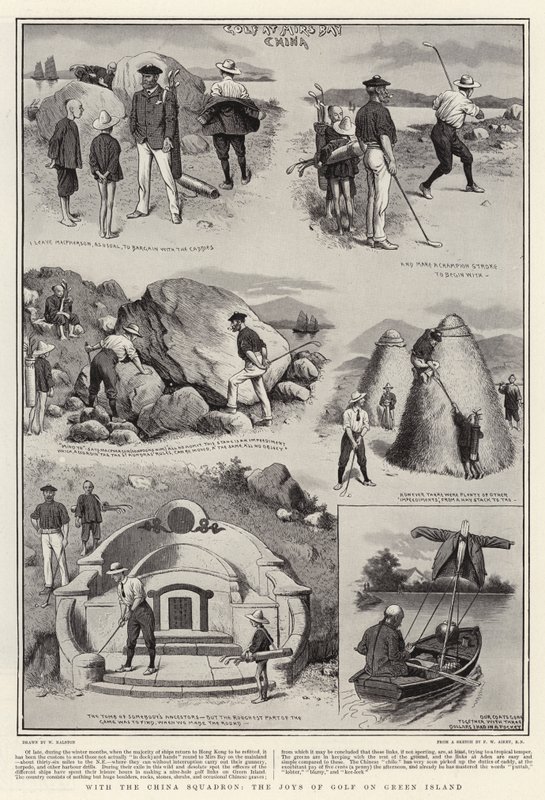 Mit dem China-Geschwader, die Freuden des Golfs auf Green Island von William Ralston