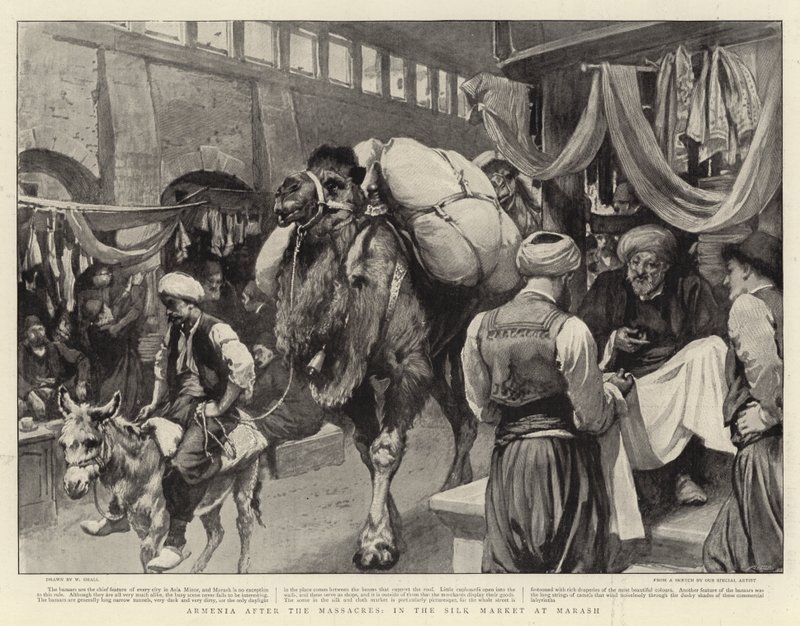 Armenien nach den Massakern, im Seidenmarkt von Marash von William Small