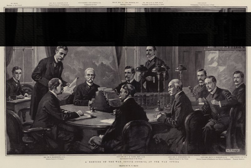 Ein Treffen des Kriegsamtsrats im Kriegsamt von William T. Maud