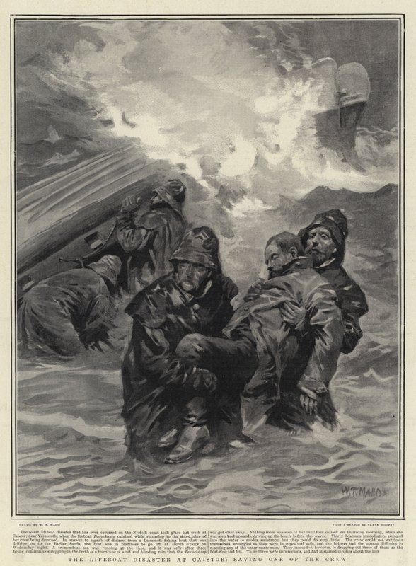 Das Rettungsbootunglück in Caistor, Rettung eines Besatzungsmitglieds von William T. Maud