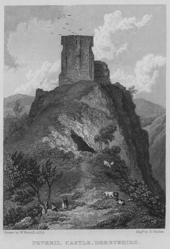 Peveril Castle, Derbyshire von William (after) Westall