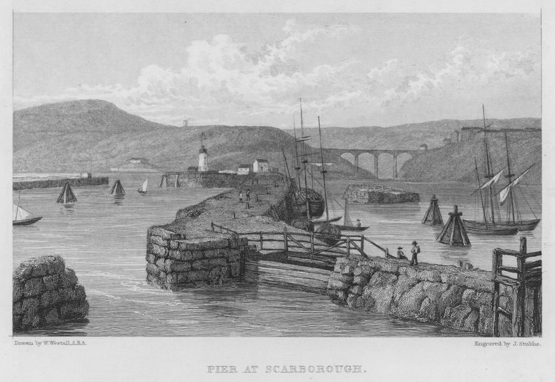Pier in Scarborough (Stich) von William (after) Westall