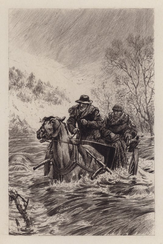 Durch die Flut (Stich) von William Brassey (after) Hole