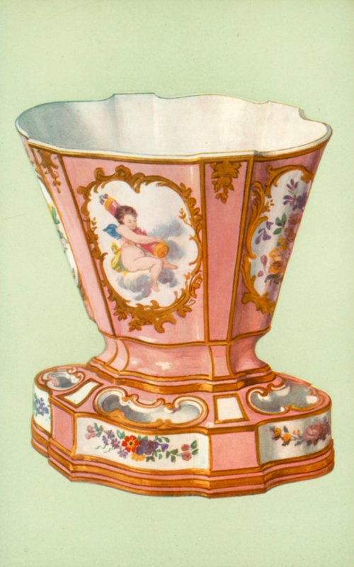 Vase, Sèvres, Rose Pompadour (Farblithografie) von William Gibb