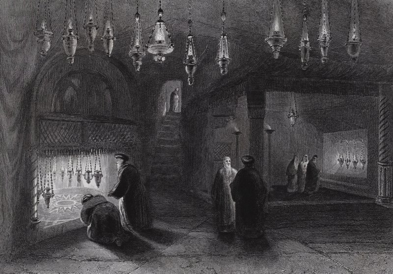 Schrein der Geburt Christi, Bethlehem (Gravur) von William H. Bartlett